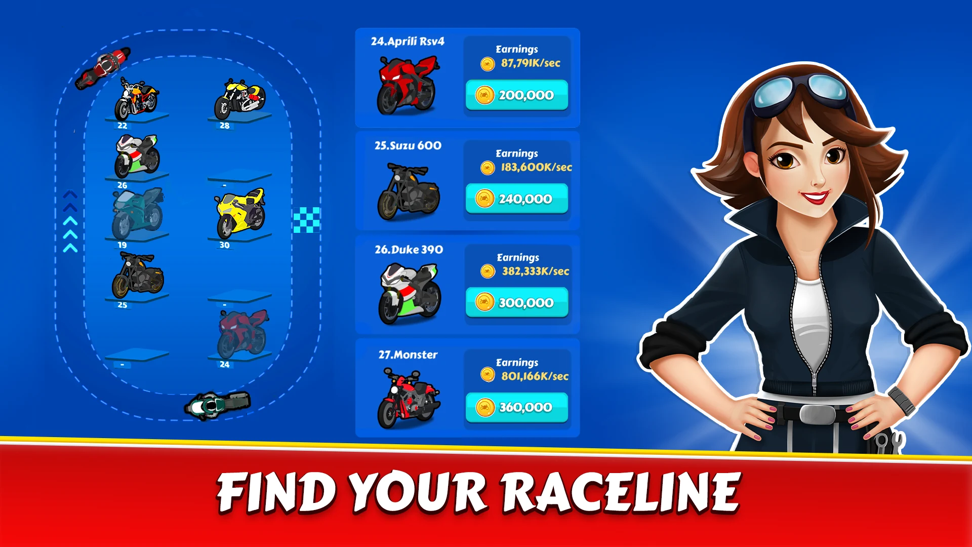 Merge Bike game Idle Tycoon screenshot