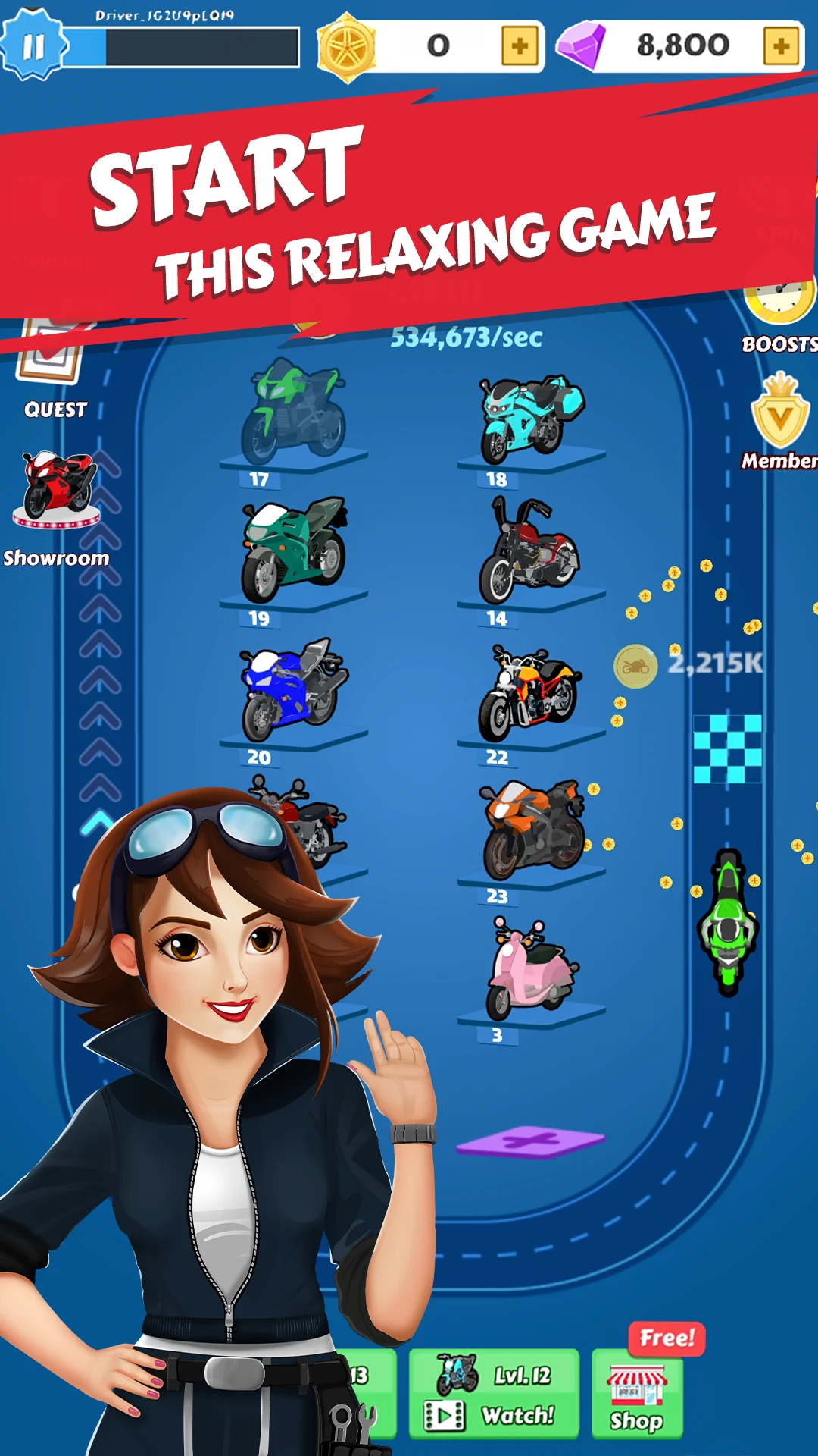 Merge Bike game Idle Tycoon screenshot